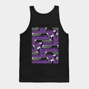 Spooktacular long dachshunds skeleton // pattern // studio purple background and skeleton dogs Tank Top